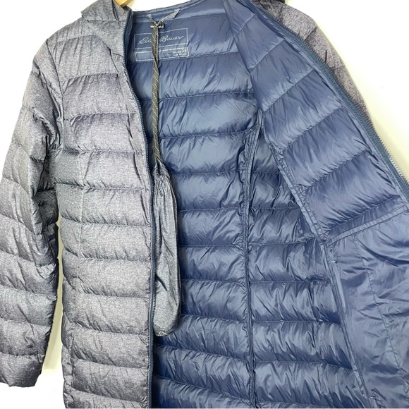 Eddie Bauer Women's XS CirrusLite Down Parka Hooded Jacket 650 Fill Blue Heather - Picture 3 of 11